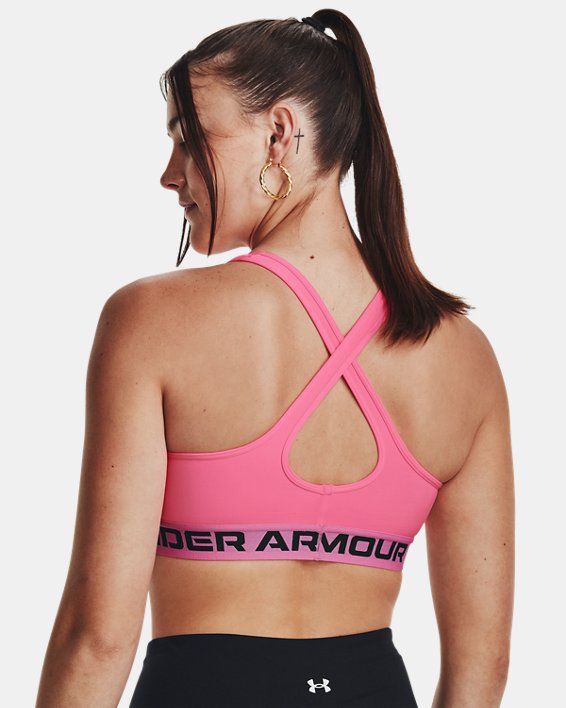 Bra deportivo Armour® Mid Crossback para mujer, Pink, pdpMainDesktop image number 5